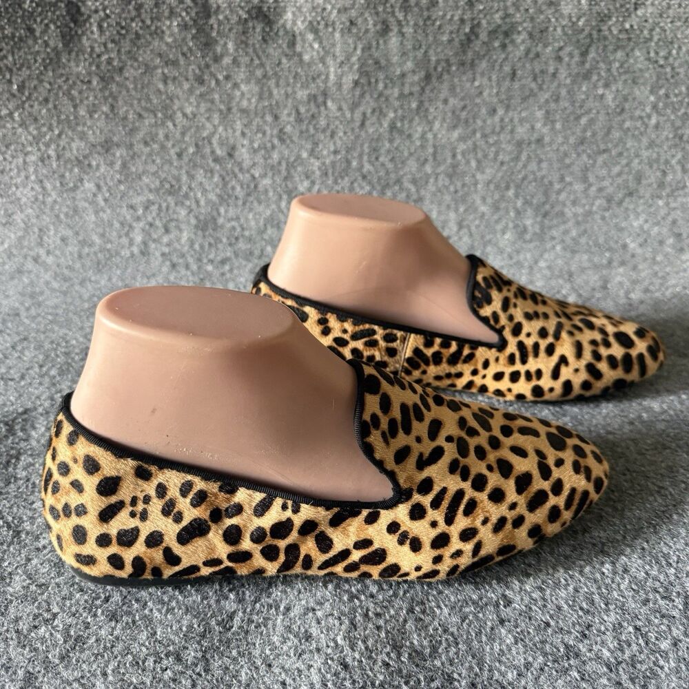 Birdies Starling Women's 8 Brown Black Animal Print Slip-On Comfort Flat Shoe